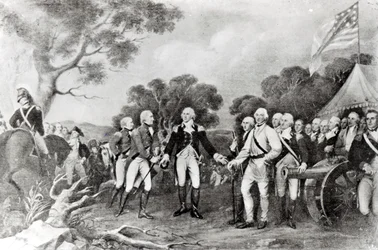 La rendición del general Burgoyne en Saratoga, Nueva York, 17 de octubre de 1777